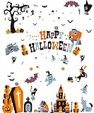 CCINEE ハロウィン ステッカー 135pcs入り 蝙蝠/コウモリ 静電ステッカー 窓ステッカー 両面ステッカー イラストレーターのサタケシュンスケさん オリジナル