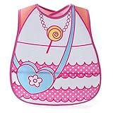 出産祝い　ベビー　赤ちゃん　食事用スタイ　ビブ　よだれかけ　エプロン　前垂れ　防水　防汚　洗いやすい　快適　可愛い　おしゃれ　1-3歳（ピンク）