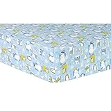 Trend Lab Snow Pals Blue Deluxe Flannel Fitted Crib Sheet