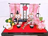 贈り物に♪雛人形 ひな人形 ひな祭り 几帳付き ハンドメイド*hina-bonbori-23 (刺繍無し)