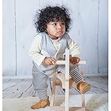 yuga☆【箱入り】「小人のベスト+バルーン・パンツ+ボーダー・Tシャツ 3点セット グレー×イエロー 90cm」 オーガニックコットン100% ベビー 服 男の子 女の子 兼用 ロンT チョッキ ズ