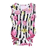 Domybestベビー ロンパース 女の子 ベビー服 ロンパース 可愛い 花柄　赤ちゃん ボディスーツ カバーオール 連体服 ジャンプスーツ カジュアル 夏 新生児 赤ちゃん 出産祝い 普段着 撮影 