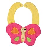 ベビー ビブ 柔らかい バタフライ　デザイン　よだれかけ スナップ お食事用防水ビブ