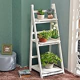 消毒木製フラワースタンド 木製フラワーラック/屋内および屋外の植物ラック/多層フラワーポット/3階ラダー階段/フロアタイプフラワーディスプレイスタンド 強い支持力 (色 : A)