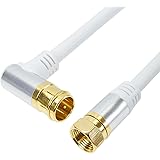 ホーリック アンテナケーブル S-4C-FB同軸 1m 【4K8K放送(3224MHz)/BS/CS/地デジ/CATV 対応】 ホワイト アルミヘッド L字差込式/ネジ式コネクタ AC10-379WH