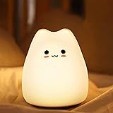 ZHOU 猫ナイトライト 子供安全素材 多色調光 7色の変色 間接照明 電球色 常夜灯 授乳ライト １時間自動消灯 安全シリコン製 かわいい猫 タッチ式制御ナイトライト 子供幼児 誕生日プレゼント クリスマスプレゼント 寝室 枕元ライト 簡易日本語取
