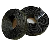 マジックテープ 面ファスナー 縫製用 裏粘着剤なし 20mm x 2.4m フック・ループセット (ブラック)
