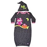 Sozo Baby Girls ' Night Owlガウンとキャップセット