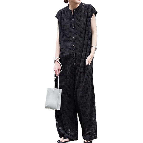Amazon.co.jp: MUJI Jumpsuit Women's Hemp Blend Stretch