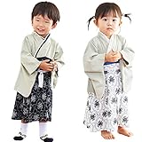 Sweet Mommy 袴ロンパース 日本製ちりめん×オーガニックコットン 裾タイプ2WAY ロンパース ワンピース ベビー袴 和装 カバーオール ベビー服 着物風 ベビードレス 足元2WAY 英国ブ