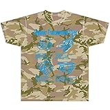 ひそねとまそたん ミニマルアイコン迷彩Tシャツ ベージュカモフラージュ Mサイズ