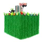 Jellydog Toy Table Skirt Hawaiian Luau Grass Table Skirt Hawaiian Tropical Party Decoration Set 9 ft