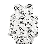 MIOIM ベビー ロンパース 恐竜柄 カバーオール キッズ タンクトップ 足つき ボディスーツ 肌着 新生児 赤ちゃん 連体服 ユニセックス