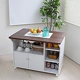 両バタワゴン キッチンカウンター キッチン収納 ワゴン キッチンキャビネット キッチンワゴン TCP329DBR/WH