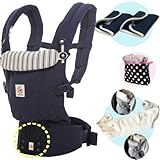 ベビーウエストベルト付エルゴベビー・抱っこひも【日本正規品2年間保証-SG認定付】２ ADAPTアダプト/アドミラルブルー　(よだれパッド＋ママ&ベビー両用カバー+収納ポーチ付）