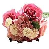 EOZY 枯れない花 造花 花束 薔薇 プレゼント 結婚式 母の日 お誕生日 インテリア フラワー 置物 卓上装飾 アレンジメント 観賞植物 ピンク