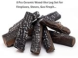 Hmleaf 8スモールピースセットwood-likeセラミック暖炉のログガスEthanol、暖炉、ストーブ、Firepits