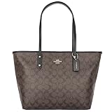 [コーチ] COACH バッグ(トートバッグ) F36876 ブラウン×ブラック ラグジュアリー シグネチャー シティー ジップ トップ トート レディース [アウトレット品] [ブランド] [並行輸