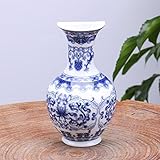 Kicode アンティーク ウォールマウント 磁器花瓶 伝統的な 中国青い白 フラワーペイントレアセラミック リビングルームのホームオーナメント