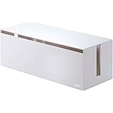 山崎実業(Yamazaki) ケーブルボックス ウェブ L ホワイト 約W40×D15.5×H14.5cm 電源タップ ケーブル 収納 2707