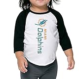 プライベートカスタム 子供 マイアミ ドルフィンズ フットボール チーム ロゴ Ｔシャツ カジュアル Black Size 3 Toddler
