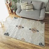 グラムスタイル 手織り キリム インテリア ラグ アジアン 140x200cm 1.5畳 ミリアム グレー 平織り インド