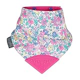 Neckerchew Bavoir pour bébé avec anneau de dentition intégré Motif petites fleurs