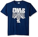NCAA Rice Owls Baseball Bats半袖快適カラーTシャツ、Large、truenavy