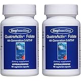 5-メチルテトラヒドロ葉酸 （QuatreActiv Folate 4th Generation 5-MTHF 90 Vegetarian Capsuless）[海外直送品]　2ボトル