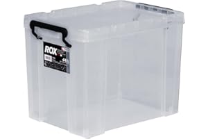 天馬 耐久性に特化した収納ボックス 日本製 防災 ロックス 440L クリアケース コンテナボックス 頑丈 衣装ケース プラケース ROX 【幅30×奥行44×高さ32cm】
