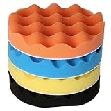 4枚入りセット バフ研磨 スポンジパッド カー研磨用 電気ドリル用 ポリッシャー用 マジックスポンジ 150mm