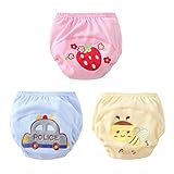 Genda 2Archer(JP) 男女兼用　可愛い　動物　ベビー　赤ちゃん　3層　綿100％　防水　トレーニングパンツ　3枚組 (90, 01)