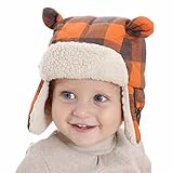 Aivtalkベビーキッズ裏地フリースイヤーフラップ冬暖かい帽子パイロットアビエーターキャップ カラー: オレンジ