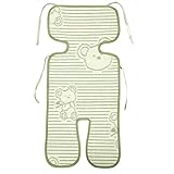 【2点セット】 ベビーカー チャイルドシート ベビカー用さらさらシート クールシート 天然植物繊維 涼しい 接触冷感 通気 抗菌 夏 ベビーカー用　 (グリーン)