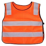SODIAL 子供の蛍光反射安全ベスト　オレンジ色