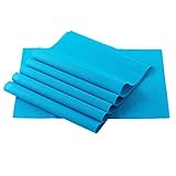 placemats-sosoon耐熱Woven汚れ防止滑り防止洗濯可能PVCテーブルマット、6のセット 12.3in*8.1in*1.4in ブルー