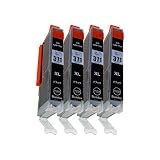Canon（キャノン用）BCI-371XL-BK(BK/ブラック)-4本セット Bumba製互換インクカートリッジ ICチップ付き 残量表示機能付き 【１年商品保証】371-BK4