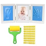 SySrion Newborn Baby Handprint and Footprint Frame Package With a Rolling Pin & Letters Numbers Kit 