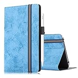 9~11インチタブレット通用ケース スタンド機能付き 9-11インチ タブレット汎用ケースカバー ペンホルダー付き Huawei MatePad 10.8 / Huawei M6 10.8 / Huawei MatePad T10 / Huawei Mediapad M5 lite 10 / docomo dtab d-01K/Huawei Honor WaterPlay 10.1 / Huawei Mediapad T3 10.0 / Lenovo Tab M10 TB-X605F/ TB-X505F / iPad air4 10.9 2020 / New ipad 8 10.2 2020 / Galaxy Tab S7 SM-870/SM-T875などタブレット適用ケース 弾性バンド付き 両用タッチペン付き ブルー