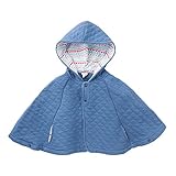 ベビー ポンチョ 子供 マント フード 付き パーカー 防寒 着ぐるみ アウター 出産祝い （ブルー 70cm）
