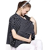 授乳ケープ ポンチョ ナーシングケープ 肌に優しい 妊娠 出産祝い (navy×dark blue)