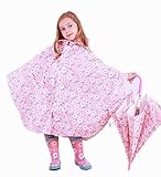 子供レインコート キッズ レインコート ランドセル対応 レインポンチョ リュック カラフル バイザー付 カッパ キッズレインウエア 携帯ポーチ付き 子供雨具 通学 遠足 アウトドア 幼稚園 (M, ピ