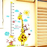 Kelai &クラフトアート装飾漫画キリン高さ測定成長チャート壁デカールGiant Peel & Stick Kidsルームベッドルームの壁のステッカー