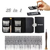 Drillpro　25in1　多機能精密ドライバーセット　修復ツール　 24ビット+1ホルダー　ウォレット式　DIY　Y型　三角ネジ　五角　ペンタローブ　プラス　マイナス ブラック