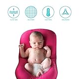 ベビーバス用品 可愛い 動物 型 沐浴サポートクッション 沐浴マット バスタブ 風呂楽しい 赤ちゃん 出産祝い (ローズレッド)