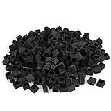 uxcell　チューブインサート　カバーキャッププラグ　ブランキングエンドキャップ　正方形　プラスチック　ブラック　20mm x 20mm　500個