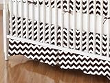SheetWorld - MINI Crib Skirt (24 x 39) - Brown Chevron Zigzag - Made In USA by sheetworld