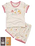 【あるこんたるこん】 オーガニックコットン ベビー キッズ ルームウェア アリエル 女の子 パジャマ 3分袖 ショートパンツ (100)