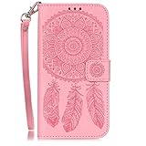 Zeebox Galaxy S7 Edge ケース 二つ折り 手帳型ケース カード収納ホルダー＆ストラップ付き 横開き Samsung Galaxy S7 Edge 用 カバー 生涯補償付き (ピンク