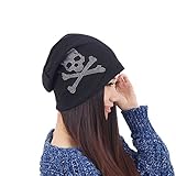 Baby-mine (ベイビーマイン) レディース メンズ ユニセックス ニット ニット帽 ニットキャップ ラインストーン サイド ドクロ パンク ロック メタル ポップ ハロウィン ギフト プレゼン